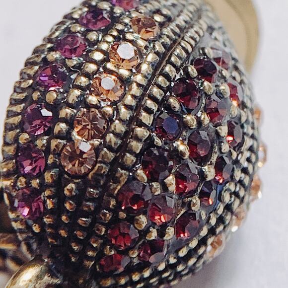 Signed Heidi Daus Fx Pearl Swarovski Crystal Rhinestone Clip On Earrings Vintage - Picture 14 of 16